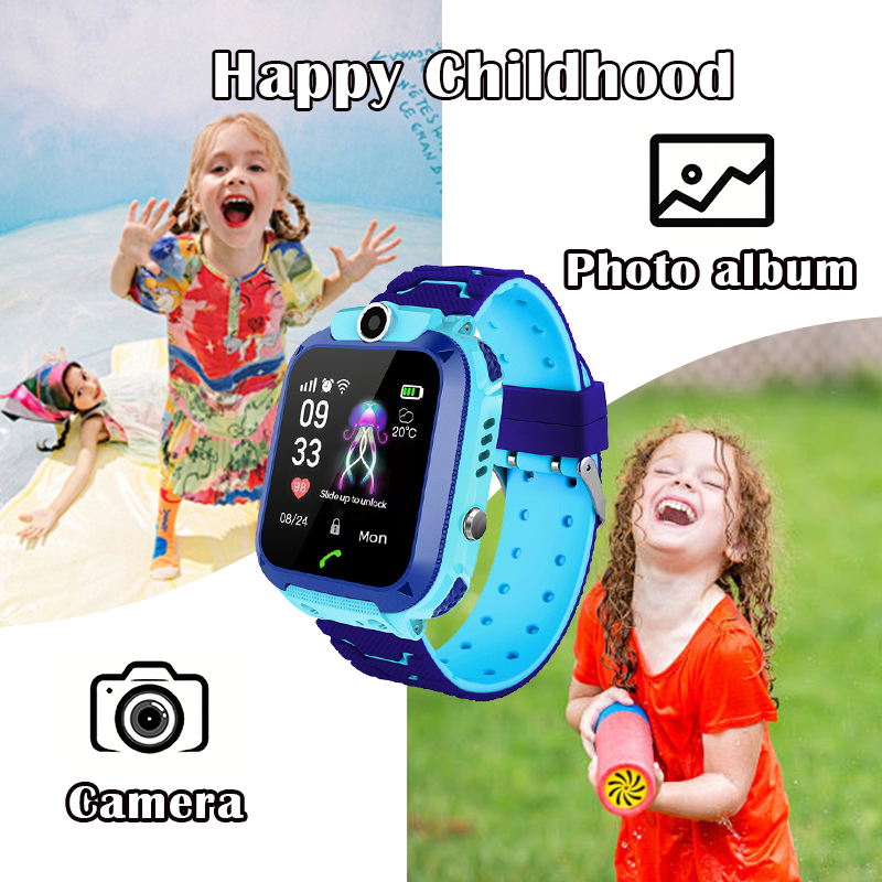 Smartwatch Watches Gift For Boys With Gps - Q12B Kinder-Smartwatch mit SOS-Anruf, Gesundheitsmonitor, Bluetooth-