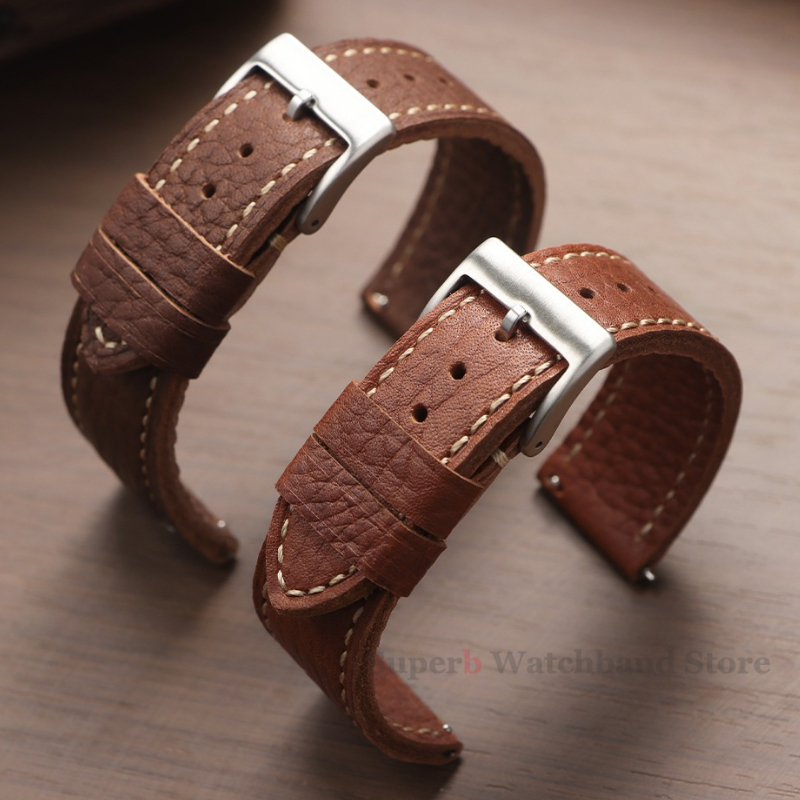 Omega Watches Smartwatch - Rindsleder-Uhrenarmband, 20 mm, 22 mm, 24